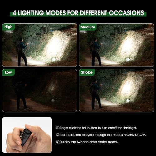 Pioocan L2-B Rechargeable Flashlights 1200 Lumens Edc Flashlight thumb #4