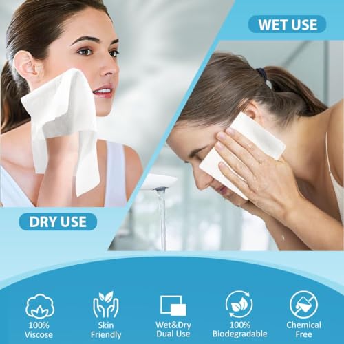 Image of HOMEXCEL Face Towels, Disposable Face Towelette Ultra Soft & Absorbent