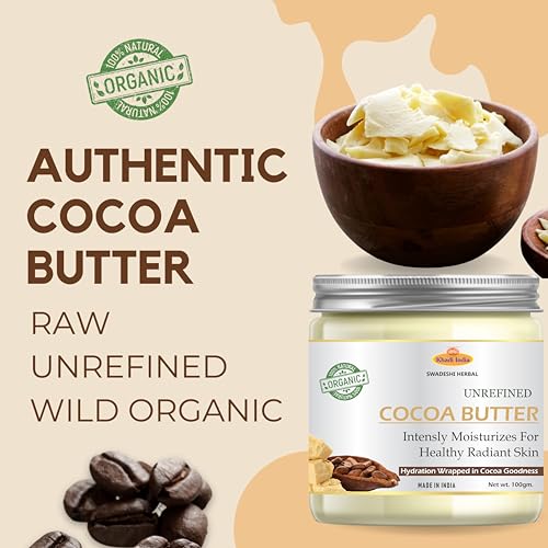 Image of Khadi Cocoa Butter 100% Pure & Natural - Skin Moisturizer & Hair Nourisher | Deep Hydration & Softening, 100gm