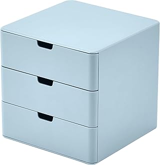 3-Drawer Vanity Organizer, Compact Storage Organization Drawers Blue