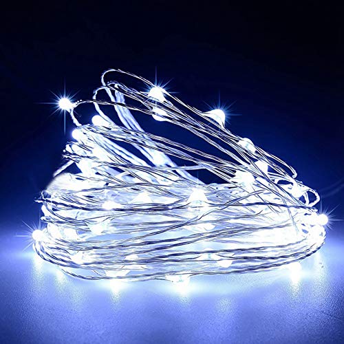 BAIHUAXIN Cordão de luzes LED, luzes de fada, luzes estreladas, 100 LEDs de fio de cobre, luzes deco