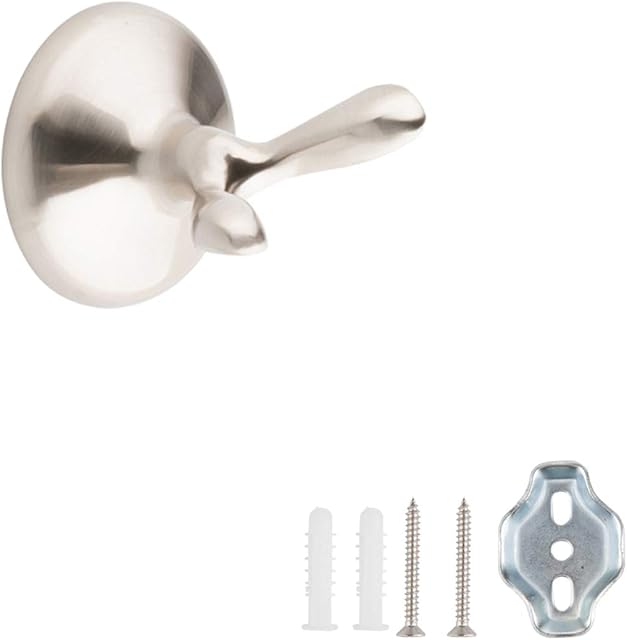 Amazon Basics AB-BR835-SN Towel and Robe Hook, Satin Nickel