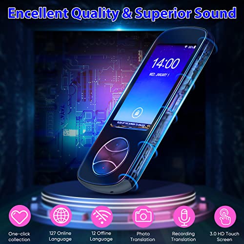 Language Translator Device, Portable 127 Languages Two Way Instant Voice Smart Translation In Real-Time, Offline/Wifi/Hotspot Accuracy Images Interpreter Translators With Hd Large Touch Screen #TOP4