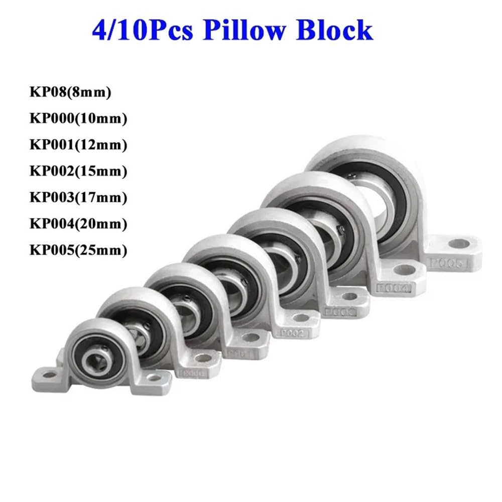 Lot de 10 roulements à billes KP08 KP000 KP001 KP002 KP003 KP004, alésage de palier à semelle, support monté sur palier à semelle(KP004 20mm)