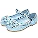 Eleasica Fille Talons Plats Chaussures de Princesse Reine des Neiges Elsa Anna Paillettes Déguisement Violet Argenté Bleu Rose Doux Halloween Noël Anniversaire Carnaval Cosplay ,24 EU,Bleu