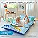 Butterfly Craze Floor Pillow Case - Reading Nook Lounger & Floor Bed - Portable Sleeping Pad for Travel & Camping - 5-Pocket Customizable Design for Ground Cushions - King Size, Cars Blue