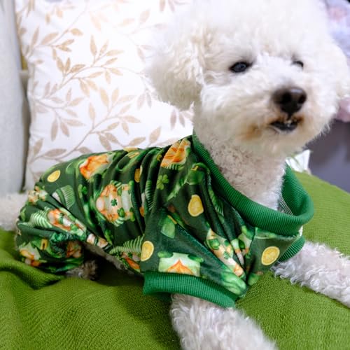 Pijama para Perro Día de San Patricio con Diseño de Duendes y Tréboles miniatura 7