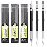 Gatuida 3 set Matite Automatiche in Plastica con Ricariche Portamine Meccanico per Disegno Artistico Scuola e Ufficio Impugnatura Confortevole e Scrittura Scorrevole