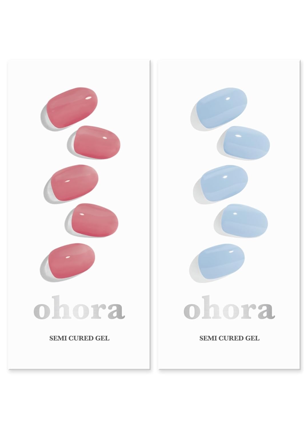 ohora Semi Cured Gel Nail Set of 2 (N Cream Sky & N Juliet) - Professional Salon-Quality Nail Care