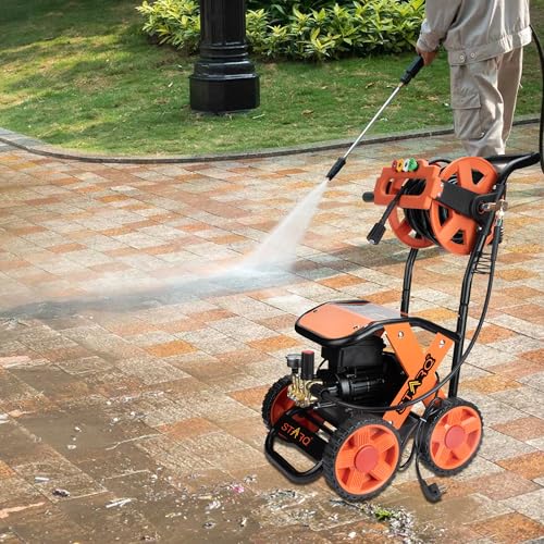 Image of STARQ X Heavy-Duty High Pressure Washer, 3200W Induction Motor, 320 Bar, Brass-Coated Pump, 15M Hose Pipe, Multi-Nozzle Cleaning Machine for Home & Personal Use