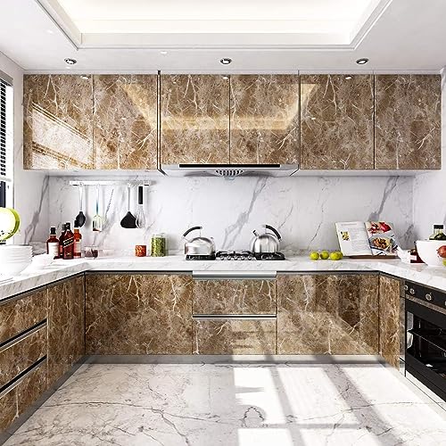Image of KASHIVAL Clear Wall Protector, Self Adhesive Removable Contact Paper, Plastic Stickers For Office From Trash, Chair Back, Wallpaper, Door Scratch (Size : 60*200 Cm, Peanut Marble A3160 Cms)