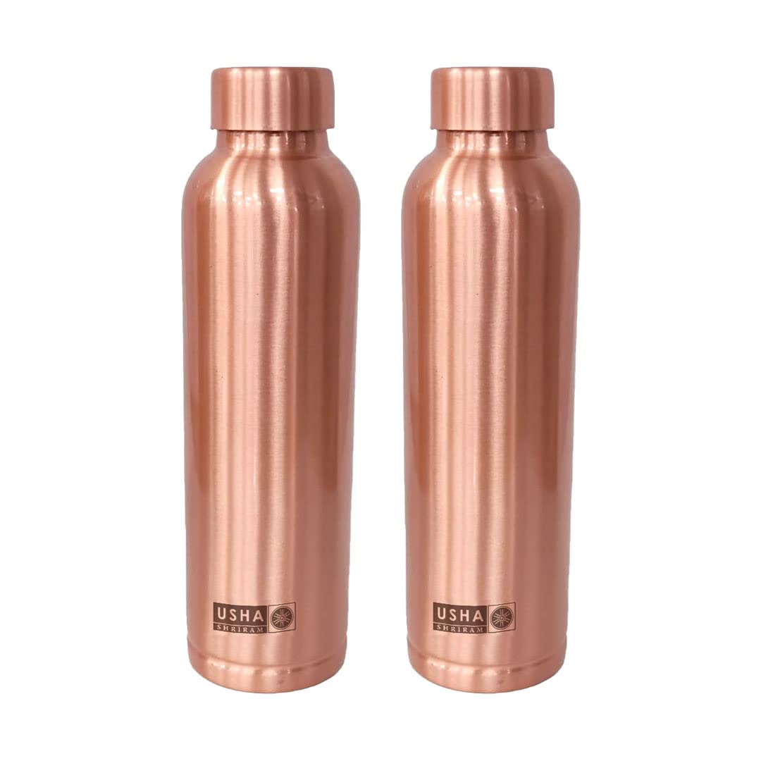 USHA SHRIRAM Pure Copper Water Bottle 1 Litre | Eco-Friendly, Biodegradable & Non-Toxic | Water Bottle for Kids & Adults | Lightweight, Leak-Proof & Rust-Free Tamba Bottle (Pack of 2) (B0BPSF8VWW) Amazon Price History, Amazon Price Tracker