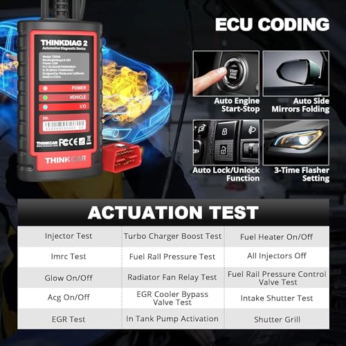 Image of Thinkdiag2 OBD2 Diagnostic Scanner for iOS & Android, Intelligent Scan Tool with CAN-FD Protocol, 15+ Reset Functions, ECU Coding with 1 Year Update