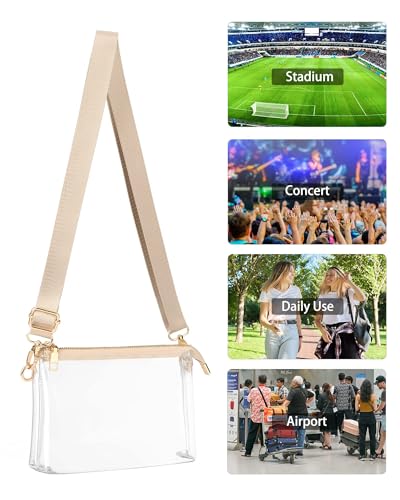 Image of Clear Purse for Women - Stadium Approved Crossbody Bag, Small Stadium Bag for Concerts & Sports Events
