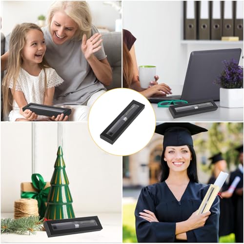 Image of 42 Pcs Empty Pen Gift Box, Pen Case with Cushion, Clear Lid Cardboard Box, Display Case for Gift, Office Supplies, Birthday Souvenir, Presentation, Jewelry, Christmas (Black)
