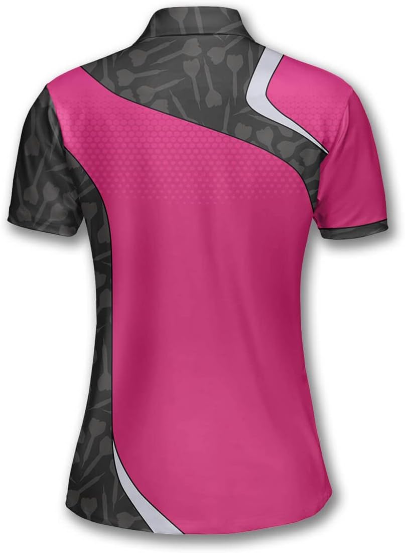 PRIMESTY Custom Darts Shirts for Women, Personalized Women's Darts Polo Shirts, Darts Jerseys Dry Fit Size S-5XL