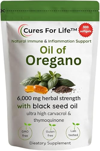 Miniatura 8 de Cápsulas blandas de aceite de orégano  6000 mg de alta potencia con 165 mg de Carvacrol y 200 mg de aceite de semilla negra  Apoyo inmunológico 2 en
