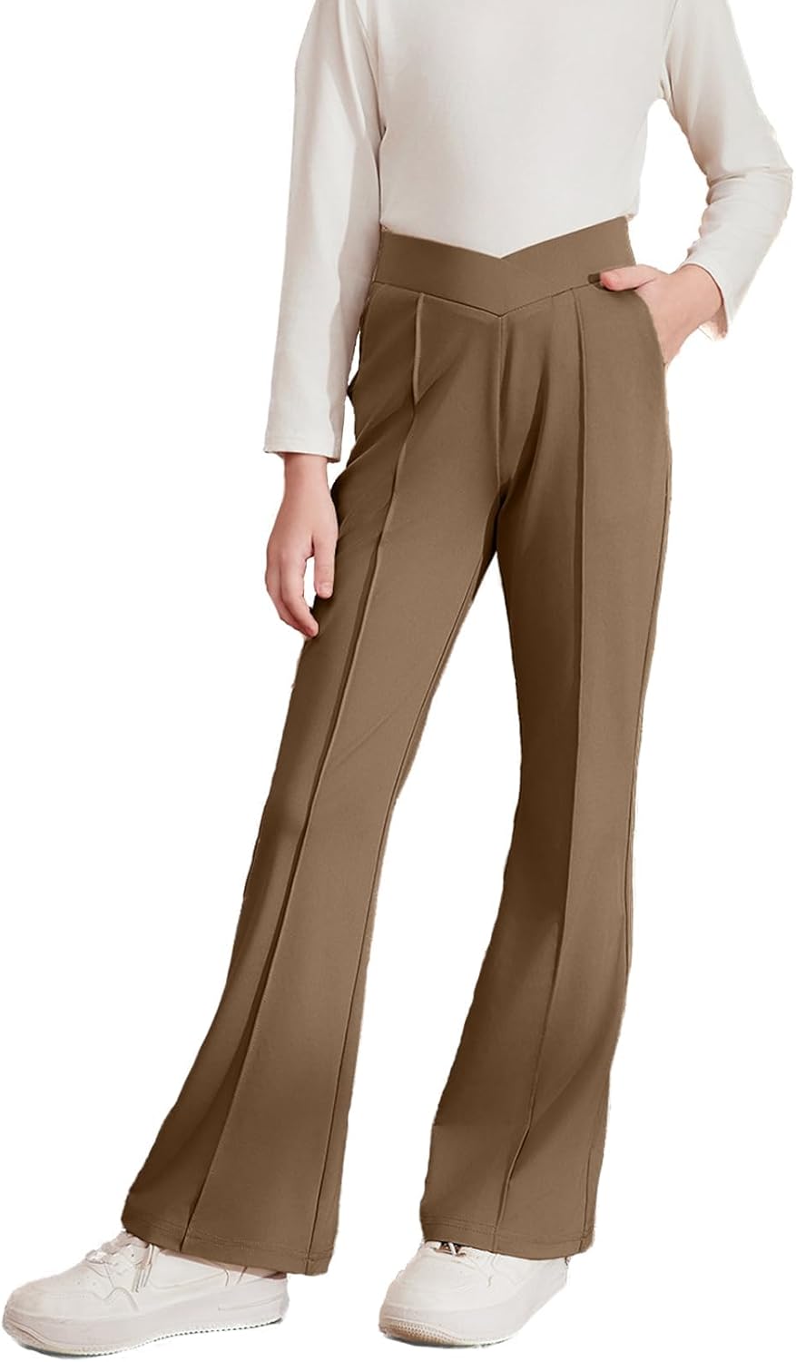 blibean Teen Girls Dress Pants Bell Bottoms School Uniform Leggings Size 6-15 Years blibean Teen Girls Dress Pants Bell Bottoms School Uniform Leggings Size 6-15 Years