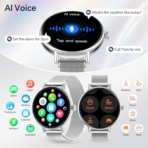 Image of Yoever Smart Watch for Men Women,1.57 inch Touchscreen,Round Fitness Trackers