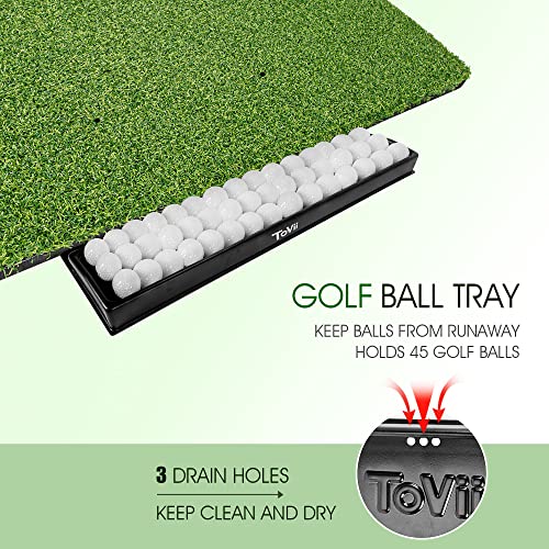 Tovii 5X4Ft Golf Hitting Mats | Premium Artificial Turf With Rubber Foam Padding|Golf Mat For Indoor/Outdoor Practice|Come With Golf Ball Tray And 4 Rubber Tees #TOP1