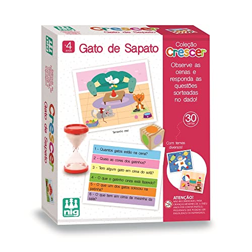 Nig Brinquedos Jogo Educativo Madeira Crescer Gato de Sapato