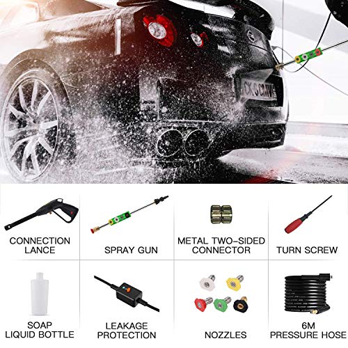 Suyncll 3800 PSI 2.8GPM Electric Pressure Washer Electric Power Washer with Soap Bottle and Hose Reel (Green) - Thumbnail 4
