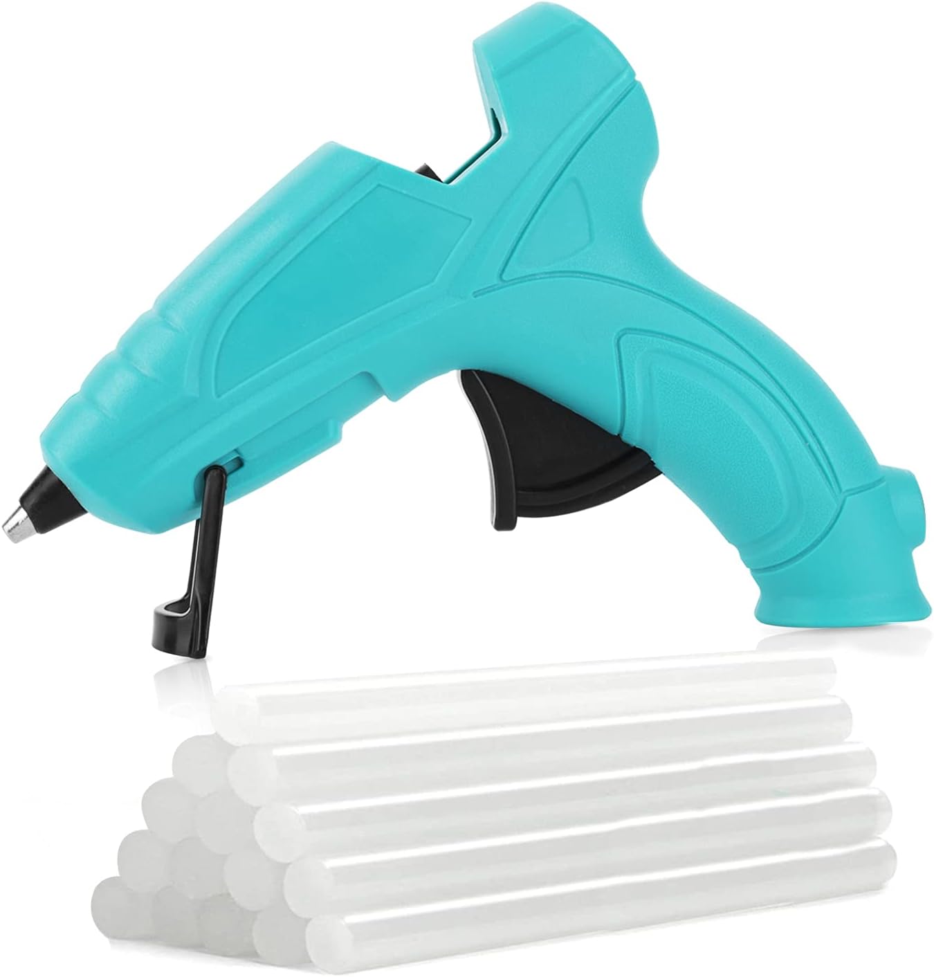 Mini Hot Glue Gun by DAILYLIFE , Hot Glue Gun for Kids, 20W Mini Size High Temperature Hot Melt Glue Gun Kit with 15 pcs Glue Sticks, Packaging, DIY, Arts & Craft, Repairing and More, Aqua (FQ-118)