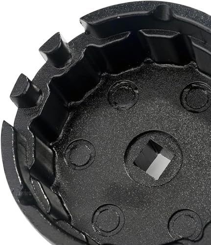 3mirrors 64mm Aluminum Oil Filter Cap Wrench Tool Compatible with Toyota Lexus Camry Corolla Highlander RAV4,14 Flute Oil Filter Removal Tool-6 Slots