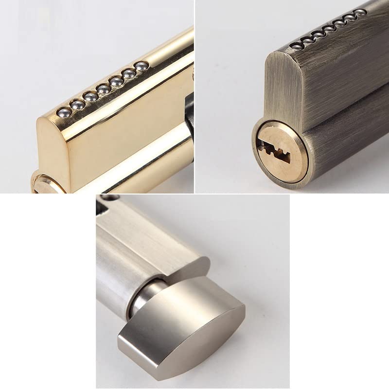 Wkładka zamka drzwiowego, Zamek bębenkowy 70 mm ze stopu cynku do drzwi 35-50 z kluczami, wielokolorowy(Brushed Color)