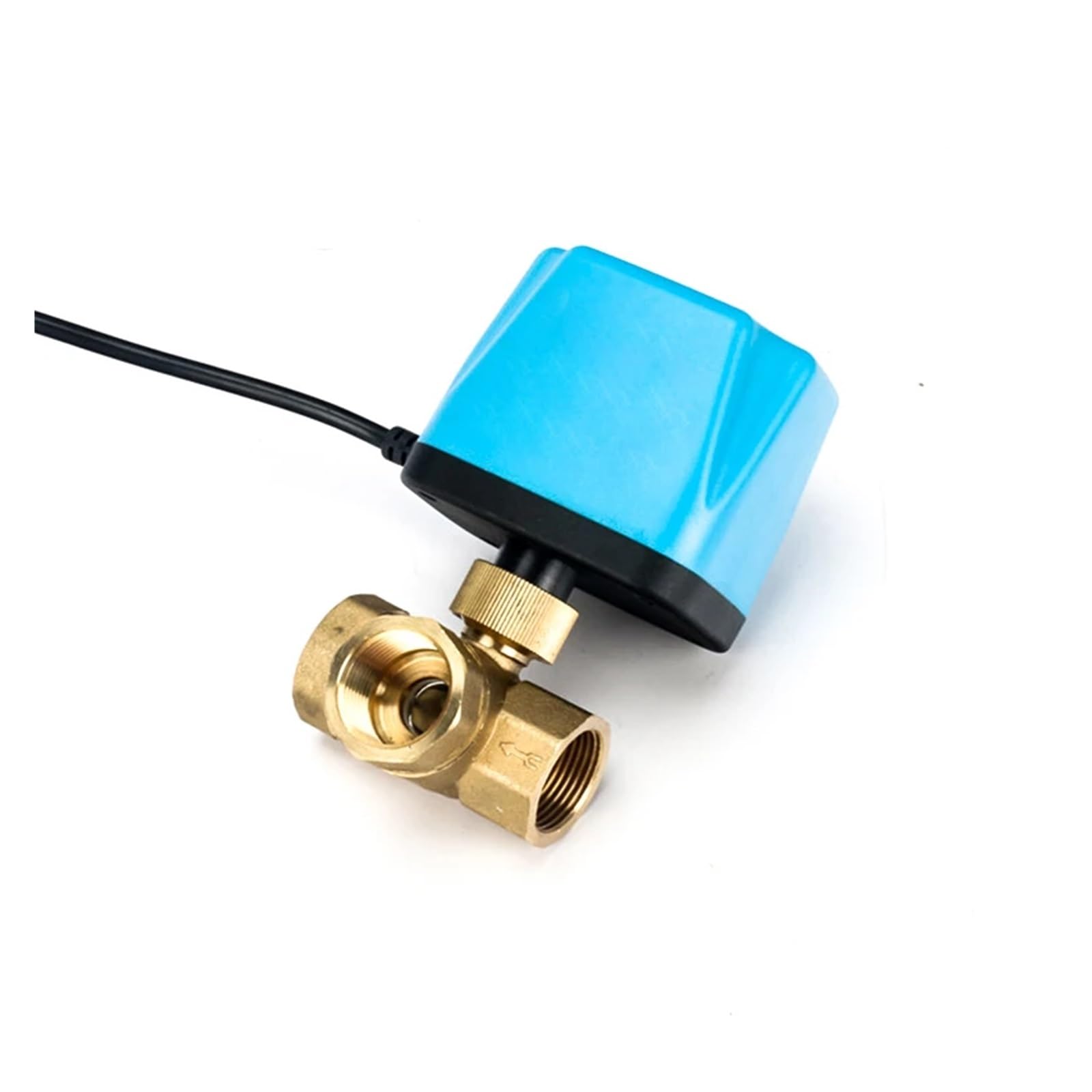 ZHGUIMING 1/2" 3/4" 1" 2" Trójdrożny zawór kulowy z napędem silnikowym 220 V 12 V 24 V 2-przewodowy mosiężny elektryczny zawór kulowy(1",12VDC_NORMALLY CLOSED)