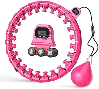 UNTIOL Weighted Hula Hoop Smart Infinity Hoop Fit for Adults Weight Loss,24 Detachable Knots Hoola with Counter,2 in 1 Adjustable Ball Fitness Massage Equipment for Overweight People and Beginners