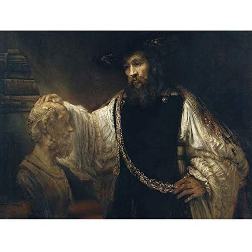 Rembrandt Aristotle With A Bust Of Homer Cropped Art Print Canvas Premium Wall Decor Poster Mural