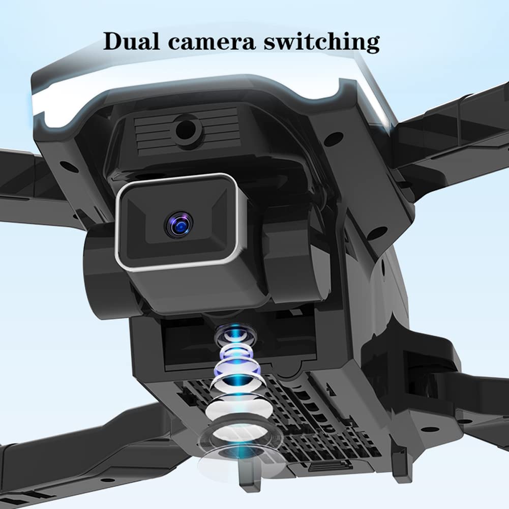 Quadricottero RC Pieghevole per Principianti, Mini Drone con Fotocamera 4K e Tre batterie, Doppia Fotocamera, Fotografia di gesti, Volo di traiettoria, decollo con Un Tasto, rilevamento dell