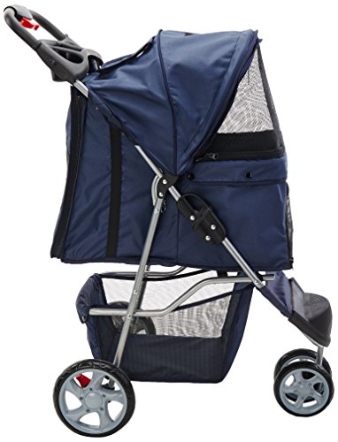 Paws & Pals 3 Wheeler Elite Jogger Pet Stroller Cat/Dog Easy to Walk Folding Travel Carrier - Image 4