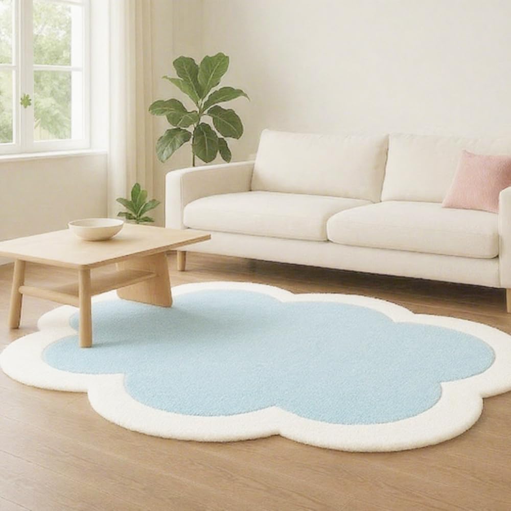 Tapis épais uni haut de gamme au design irrégulier moderne