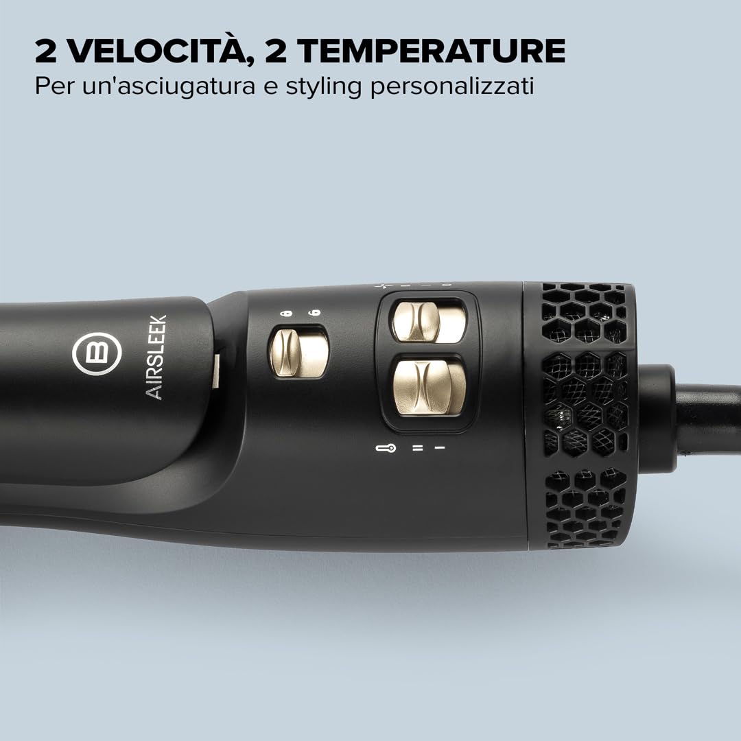 Bellissima Imetec AirSleek - Piastra ad Aria 2 in 1, Asciuga e Liscia Senza Calore Estremo per un Liscio Naturale e Capelli Protetti. Tecnologia a Ioni, Rivestimento Ceramica & Cheratina