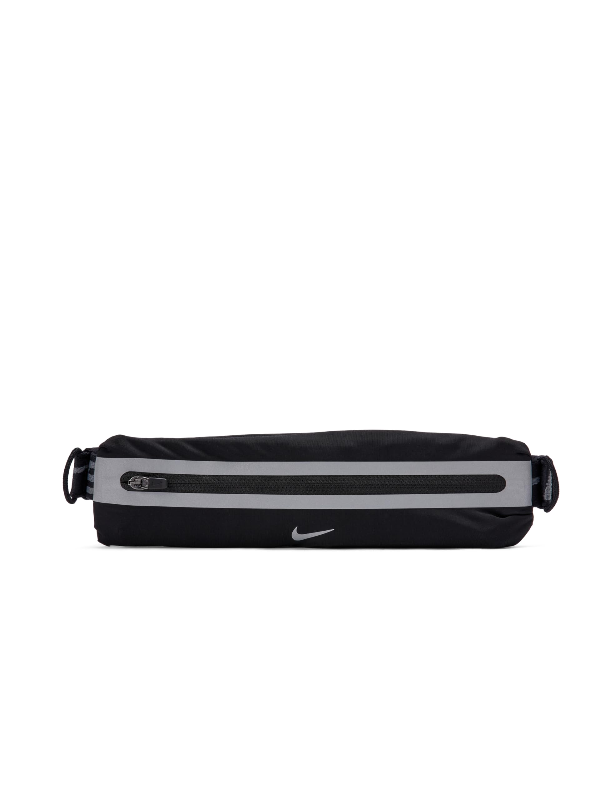 Nike Slim Waistpack 4.0 Running Belt, Waist Bag, Jogging Belt for Smartphone, Keys, Training, Fitness, Running Accessories, Black/Black/Silver, One Size