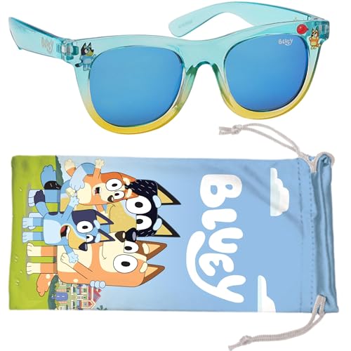 Bluey Toddler Sunglasses - Comfortable UV-Protective Sunglasses for Toddlers with Soft Carrying Case - Official Bluey Accessory & Gift