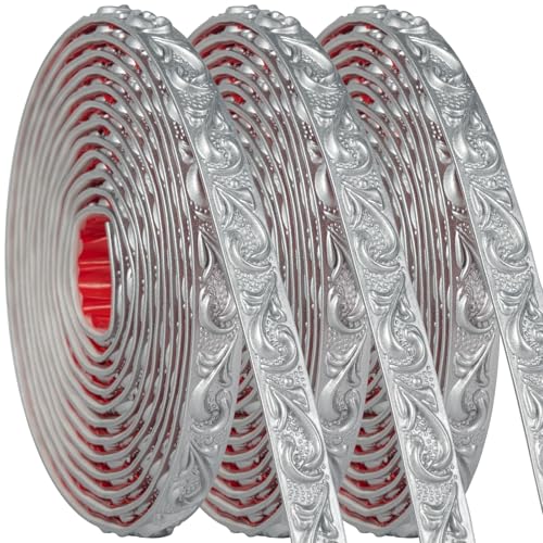 Zefuriam 0.8" x 49.2FT Silver Peel and Stick Crown Molding