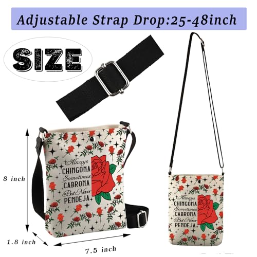 BDPWSS Latina Gift Always Chingona Sometimes Cabrona But Never Pendeja Crossbody Bag Spanglish Gift Latina Power Gift2