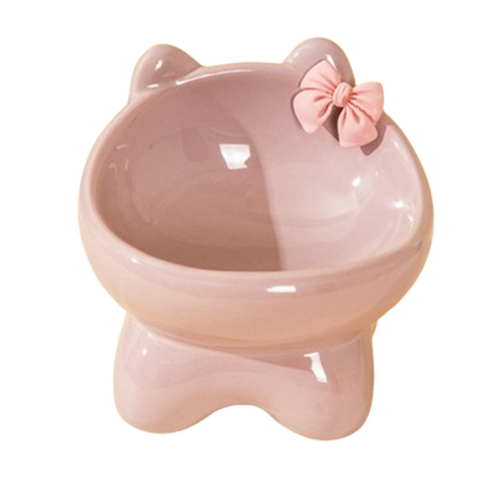 Cuenco Elevado para Gatos de cerámica, Alto Inclinado para Perros, para Mascotas a Prueba de Fugas para Gatos en Interiores, pequeños Gatitos para Perros, Elevado para Gatos