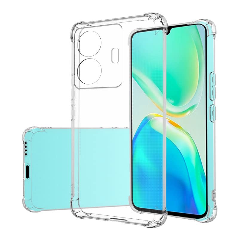 Image of Rubber Bumper || Transparent || Edge To Edge Protection Back Case Cover For Iqoo Z6 Lite 5G - Transparent