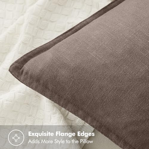Image of MIULEE Decorative Linen Pillow Covers 18x18 Inch Malt Ball Boho Farmhouse Neutral Couch Throw Pillows for Bed Pack of 2 Accent Modern Pillowcase Sofa Livingroom Home Decor