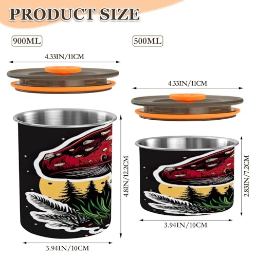 Contenedor Hermético Acero Inoxidable 500ml Rojo miniatura 2