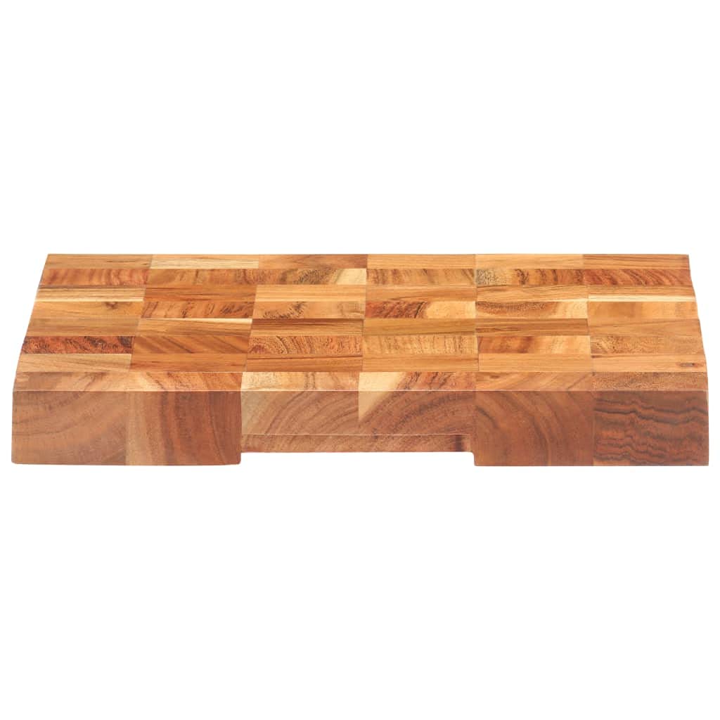 Bloc de madera de acacia de 40 x 30 x 3,8 cm, tabla de cortar robusta con ranura para zumo, base antideslizante y superficie suave para carne, verduras, frutas, queso, cocina y tabla de