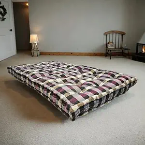 Anand Textile 4 Inch Comfy Single Cotton Mattress ((L x W: 60 inch x 72 inch)) (Purple, 5X6)