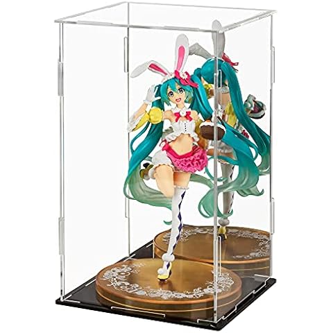 LileZbox Acrylic Display Case, Black Mirrored Display Box, Versatile Collectibles Display Showcase for Action Figures Toys-A1,1 Pack Cover