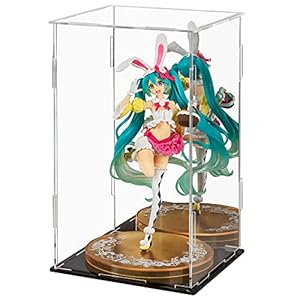 LileZbox Vitrine en Acrylique Noire avec Miroir – Polyvalente – pour Objets de Collection – pour Jouets et Figurines – Format A1