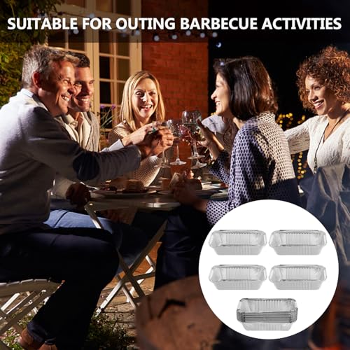 Bandejas desechables de aluminio para barbacoa recipientes para alimentos y horno 5