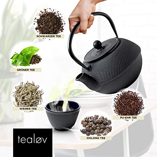 Tealøv TETERA HIERRO FUNDIDO 800 ML | Tetera de Hierro Fundido | Con Infusor de Acero Inoxidable | Interior Totalmente… - Imagen 6